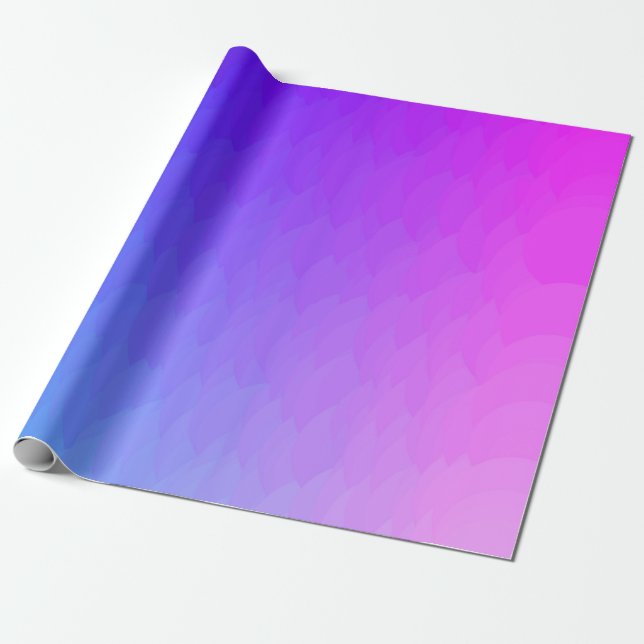 Purple blue pink ombre flame wrapping paper (Unrolled)