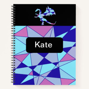 Purple blue pink triangle abstract notebook