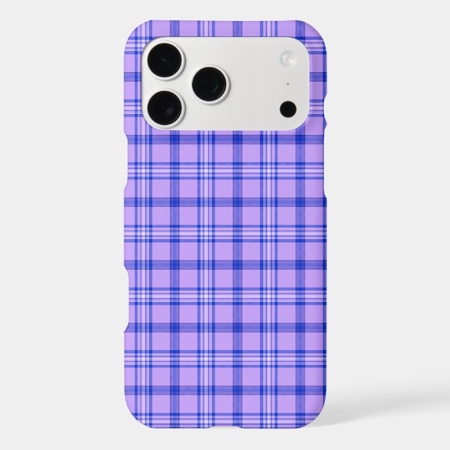 Purple Blue Plaid Classic Pattern iPhone Case (Back)