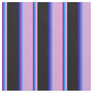 Purple, Blue, Plum, Black & Dark Blue Pattern Fabric