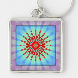 Purple/Blue/Red Abstract Kaleidoscope Key Chain