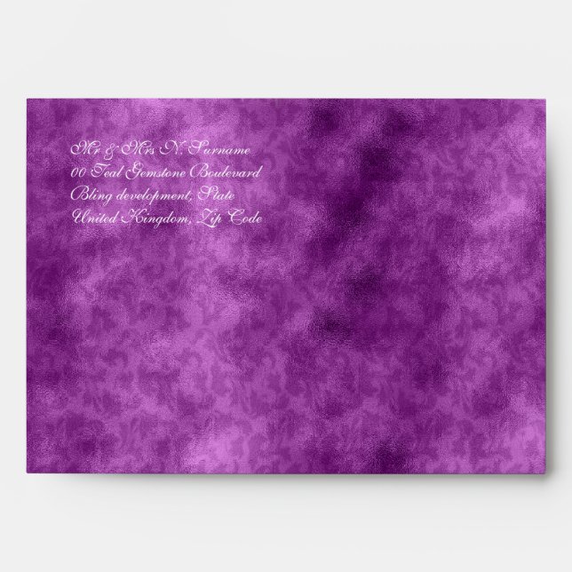 Purple blue "return address" party envelopes (Front)