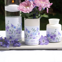 Purple, Blue Rose Centerpiece Wrap-around Labels