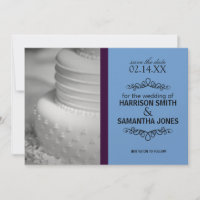 Purple & Blue Save the Date Wedding Announcements