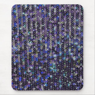 Purple blue sequins glitter sparkle pattern   mouse mat