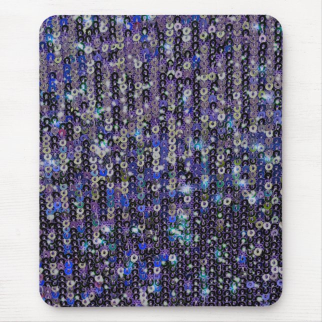 Purple blue sequins glitter sparkle pattern   mouse mat (Front)