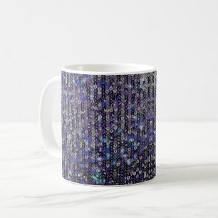 Purple blue sequins   sparkle pattern      coffee mug