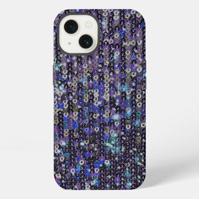 Purple blue sequins | sparkle pattern   iPhone case (Back)