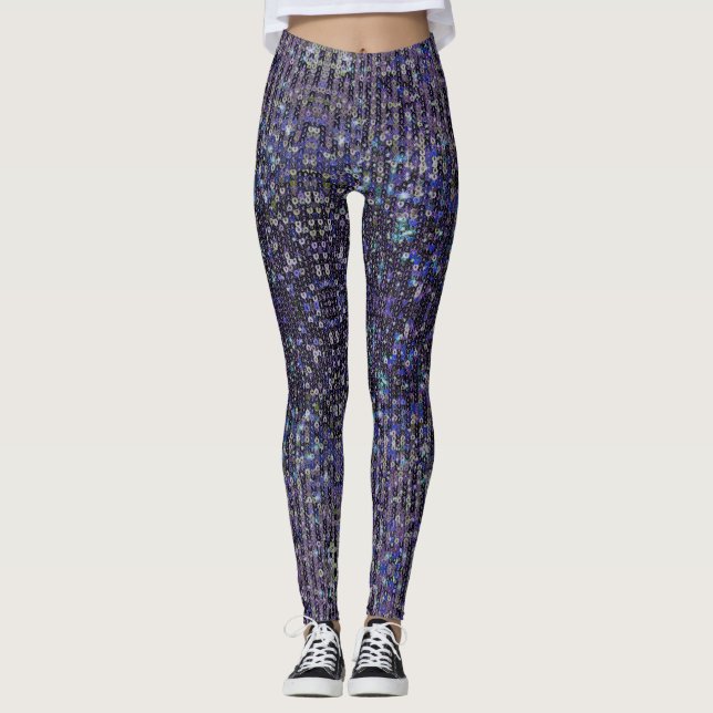 Purple blue sequins | sparkle pattern   leggings (Front)