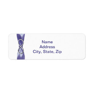 Purple Blue Silver Infinity Address Labels