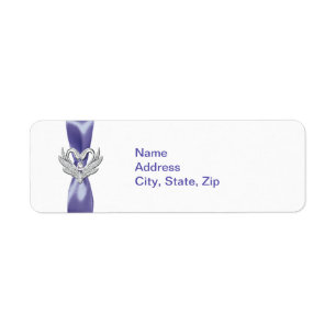 Purple Blue Silver Swans Address Labels