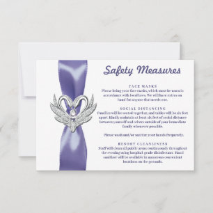 Purple Blue Silver Swans Safety Measures Card