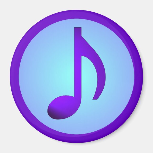 Purple Blue Simply Elegant Music Note Magnet (Front)