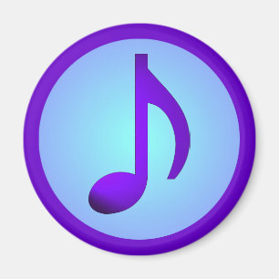 Purple Blue Simply Elegant Music Note Magnet