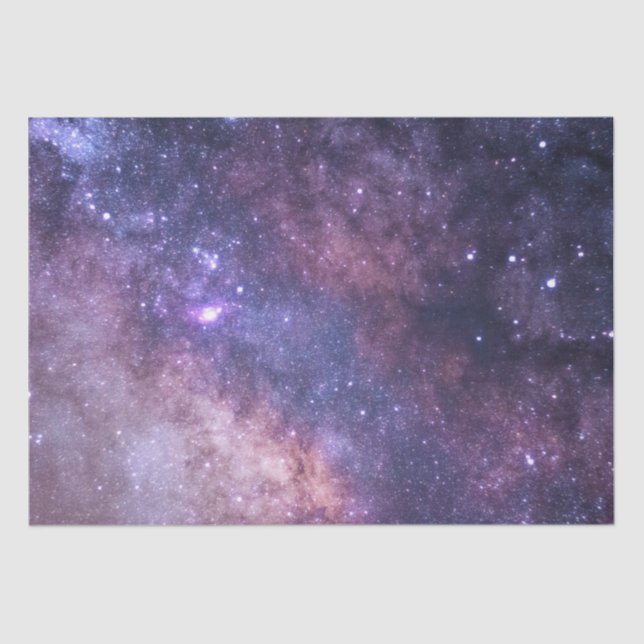 Purple Blue Sky Galaxy Starry Night Stars Modern Tissue Paper (Front)