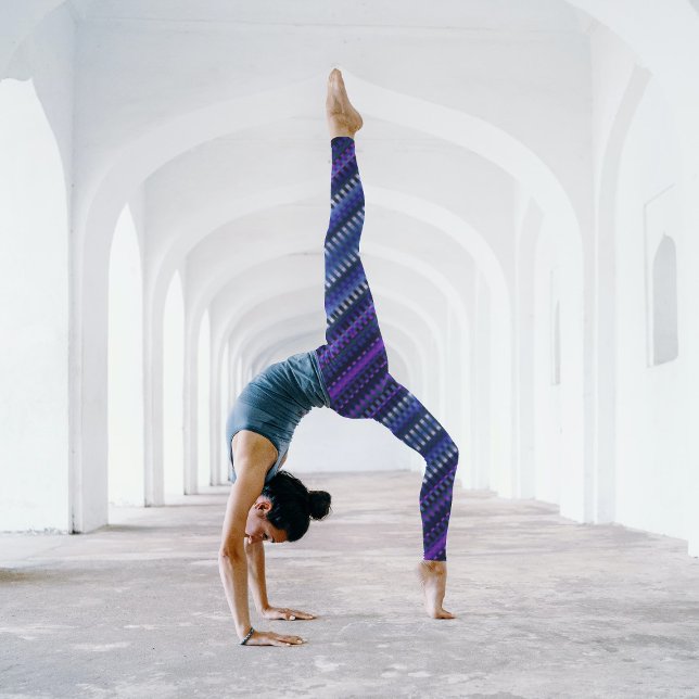 Purple Blue Slanted Stripes Cool Vibrant Unique Leggings (Creator Uploaded)