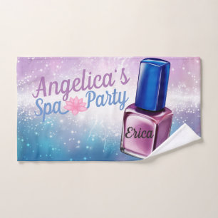 Purple  Blue & Sparks  Nail Polish Custom Spa Hand Towel
