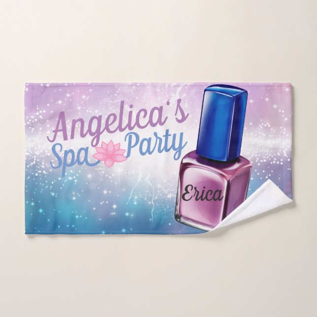 Purple| Blue & Sparks| Nail Polish Custom Spa Hand Towel (Hand Towel)