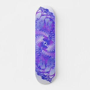 Purple & Blue Spirals: Skateboard