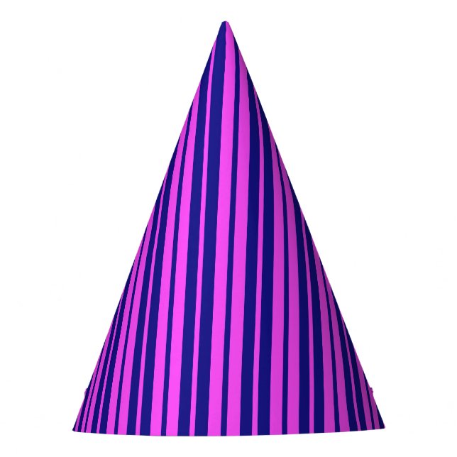 Purple Blue Stylish Stripes Pattern Design  Party Hat (Front)