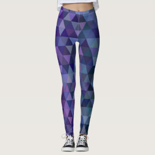 purple blue triangles leggings