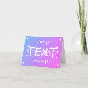 Purple Blue Vintage Text Message Card