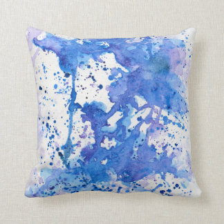 Purple Blue watercolor 01 Cushion