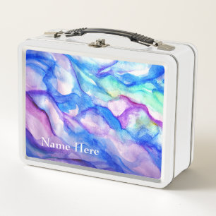 Purple & Blue Watercolor Art Photography Lunchbox