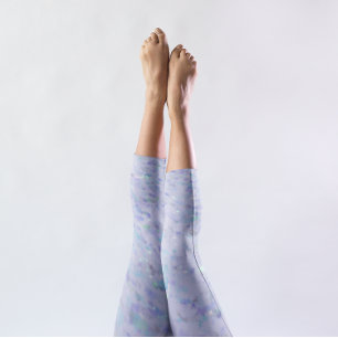 Purple Blue Watercolor Capri Leggings