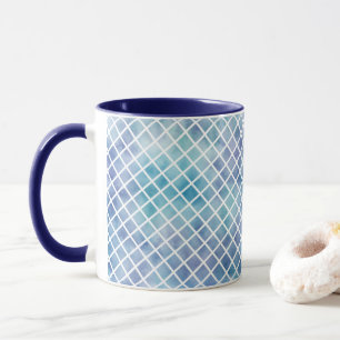 Purple Blue Watercolor Tiles Mug