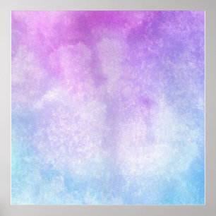 Purple Blue Watercolor Wash Poster