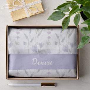 Purple Blue Watercolor Wildflower Tissue Paper