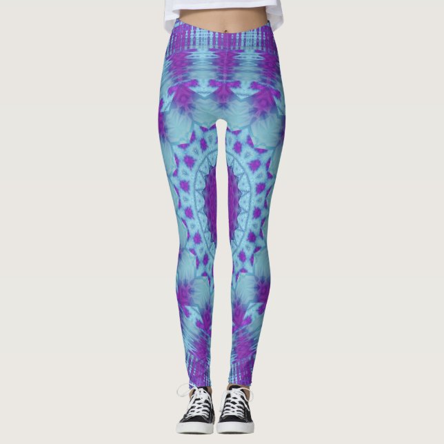 Purple Blue WC Design Leggings (Front)