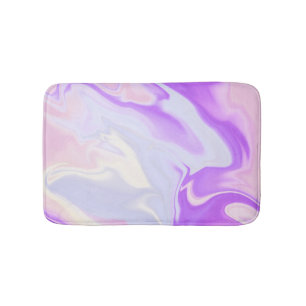 Purple Blue White Abstract Watercolor Pattern Bath Mat