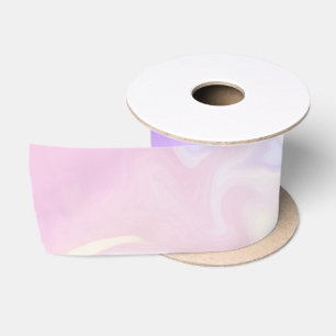 Purple Blue White Abstract Watercolor Pattern Satin Ribbon