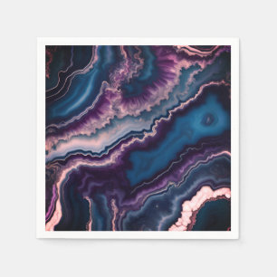 Purple Blue White Agate Marble design Napkin