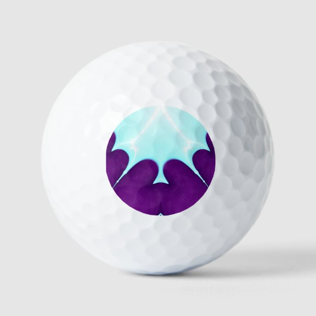 Purple Blue White patterned Golf Ball – unique (Front)