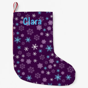 Purple,Blue, & White Snowflakes Christmas Stocking