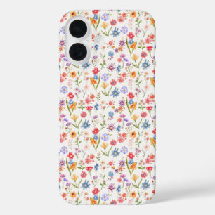 Purple Blue Wildflower Watercolor iPhone 16 Case