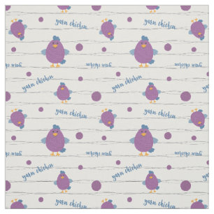 Purple & Blue Yarn Chicken Champion Fabric