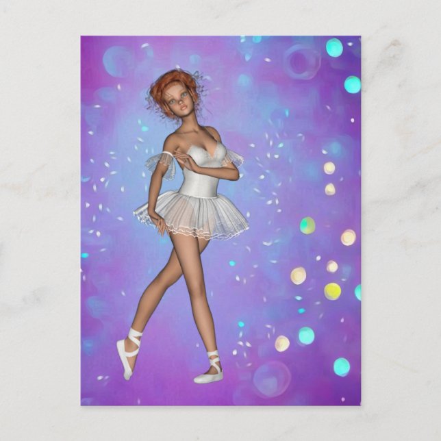 Purple Blue Yellow Background & Ballerina Postcard (Front)