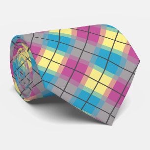 Purple Blue Yellow Pattern Tie