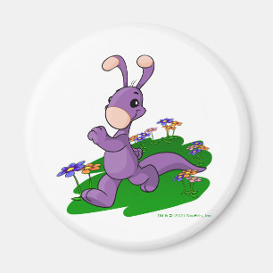 Purple Blumaroo marching through Roo Island Magnet