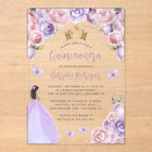 Purple Blush Floral Roses Watercolor Quinceañera