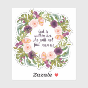 Purple Blush Pink Floral Bible Verse God is Within