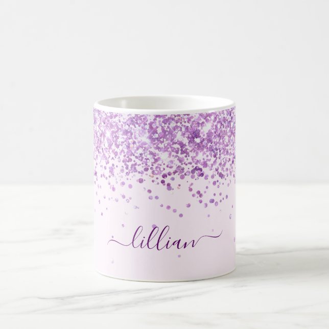 Purple blush pink name script coffee mug (Center)