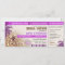 purple boarding pass tickets for Bridal Shower