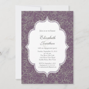 Purple Bohemian Floral Engagement Party Invitation