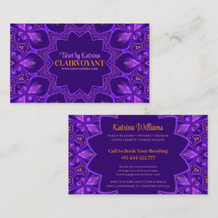 Purple Bohemian Goddess Tarot Reader Business Card