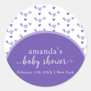 Purple Boho Arch Sweetheat Valentine Baby Shower Classic Round Sticker